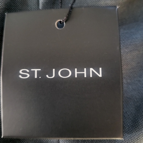 St. John Dark Seaglass Fashion Fit Wool Silk Wide Leg Side Zip Trousers Size 16 - Picture 4 of 10